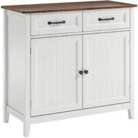 Bealife Credenza Mobile per Cucina con 2 Cassetti e 2 Ante, Scaffale Regolabile Multiuso per Sala da Pranzo, Soggiorno, Ingresso o Corridoio