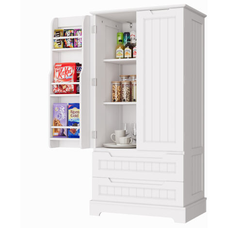 Sideboard Bealife Küchenschrank Küchenbuffet Hoher Schrank 120 cm Staumöbel 2 Türen 2 Schubladen Verstellbare Ablage