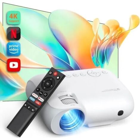 Yoton Y9 Beamer 4K mit 400 ANSI Lumen Integriertes WiFi Bluetooth Netflix YouTube Kompatibel mit HDMI USB Android