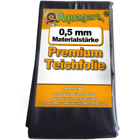 Revestimiento de PVC para estanque 10 m x 8 m 0,5 mm negro, cubierta para estanque de jardín