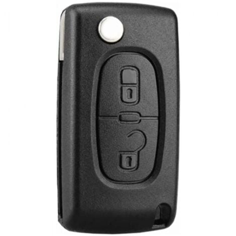 2 Boutons Coque Clé Compatible CE0536 clé à Rabat Pliable pour Peugeot 207 307 308 407 408 3008 5008 Citroen C2 C3 C4 C5 C6 C8(2 Boutons, CE0536)