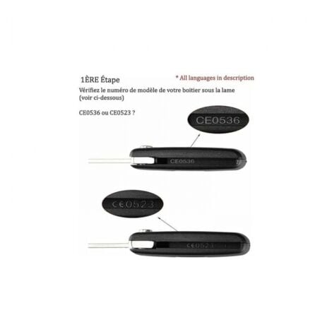 2 Boutons Coque Clé Compatible CE0536 clé à Rabat Pliable pour Peugeot 207 307 308 407 408 3008 5008 Citroen C2 C3 C4 C5 C6 C8(2 Boutons, CE0536)