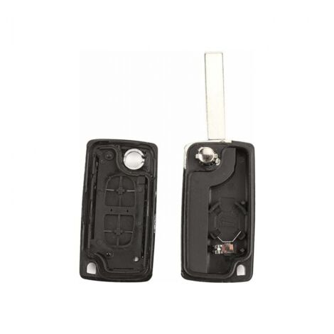 2 Boutons Coque Clé Compatible CE0536 clé à Rabat Pliable pour Peugeot 207 307 308 407 408 3008 5008 Citroen C2 C3 C4 C5 C6 C8(2 Boutons, CE0536)