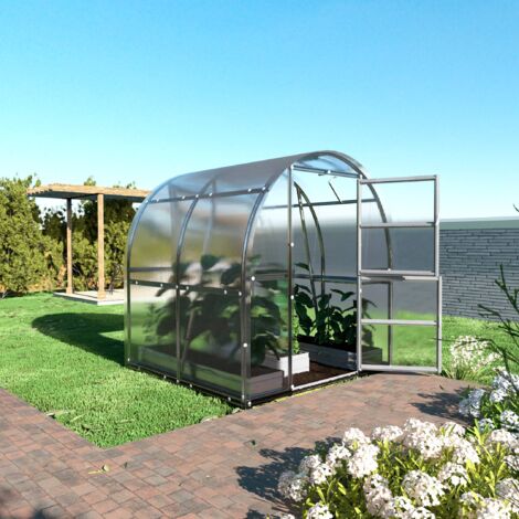 Serre tunnel en polycarbonate larg 2 m Jura Slim, Long 2 m, Épaisseur 4 mm