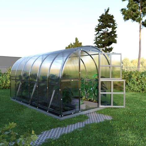 Serre de jardin tunnel polycarbonate 3m x 4m – Épaisseur 4 mm – Structure en métal galvanisé – Isolation thermique efficace