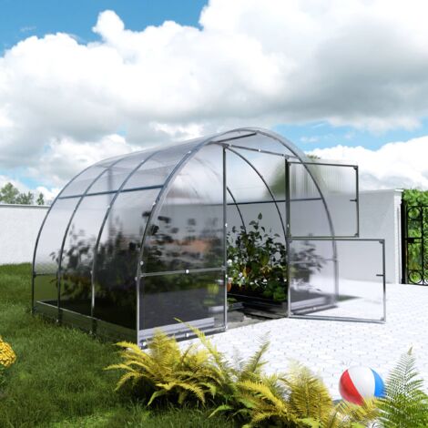 Serre tunnel polycarbonate larg 3 m Jura Easy, Long 2 m, Épaisseur 4 mm