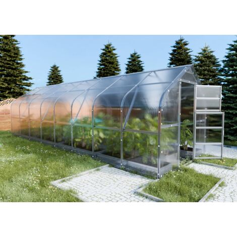 Serre da giardino robuste KLASIKADROP 20m2, 2,5m x 8m, 6 mm con rivestimento in policarbonato