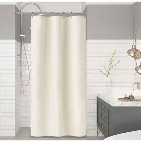 Tenda da finestra 180x180 cm, tenda da doccia con 12 anelli da doccia impermeabili e anti-muffa, lavabile, colore beige (1/5)