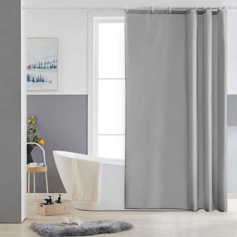 Tende da doccia 200x240 cm, impermeabile e anti-muffa, poliestere, grigio chiaro (1/5)