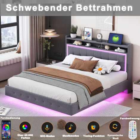 Letto matrimoniale Essential con testiera alta rovere