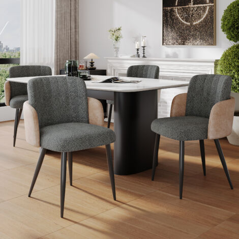 Poltrona Mid-Century In Lana D'Agnello Bianca – Sedia Da Scrivania Con Gambe In Legno – Accogliente