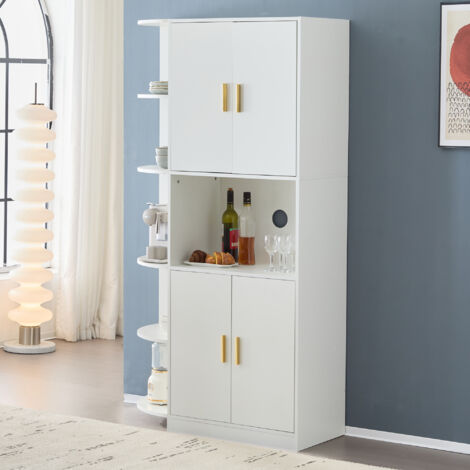 2 Pz Credenze, Armadietto Cucina, Tavolo Da Buffet, Mobiletto Sala Da Pranza Rovere Marrone 60x30x70 Cm In Legno Multistrato Klew22801 Bonnevie 74188972