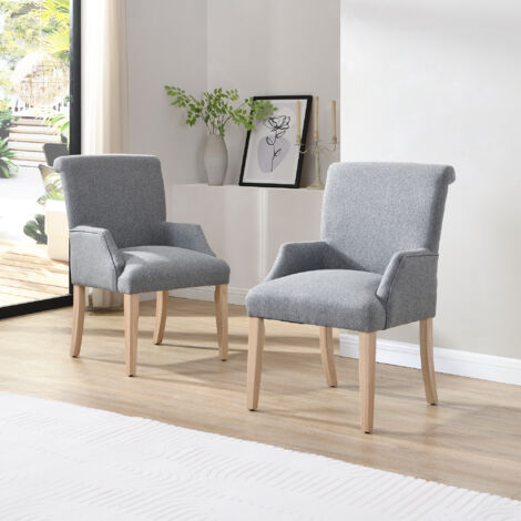 Karl Home Poltrona Moderna Mid-Century In Tessuto Lino Beige Con Struttura Legno Massello