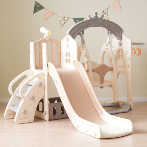 Set di scivoli per bambini 5 in 1 con altalena, scivolo, scale