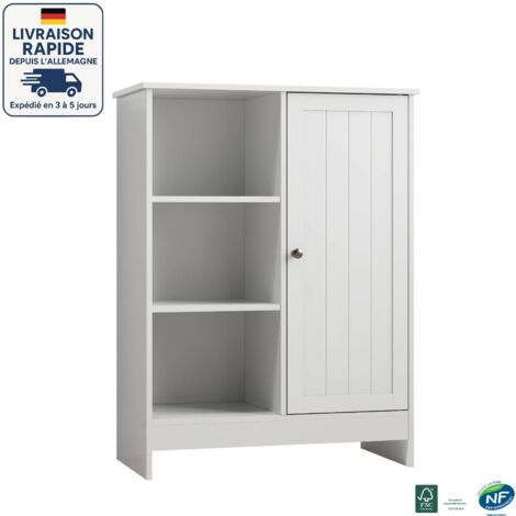 Mobiletto Da Bagno Salvaspazio Impermeabile Con Ripiano Aperto – Armadietto Autoportante In PP 20x15x80 Cm – Bianco Per Bagno, Cucina, Corridoio - 2