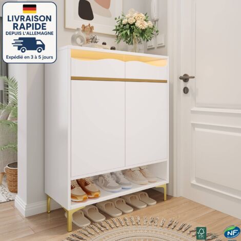 Scarpiera per ingresso, scarpiera nascosta, scarpiera con ante, aradietto in rattan, credenza