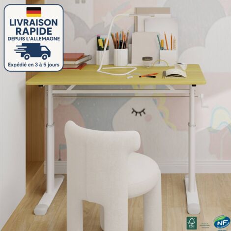 Scrivania regolabile in altezza, struttura in acciaio - 60 x 100 x (60-90) cm - Colore legno