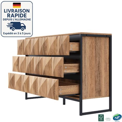 Homcom - Cassettiera 5 cassetti per camera in legno bianco 79x39.5x80.5 cm