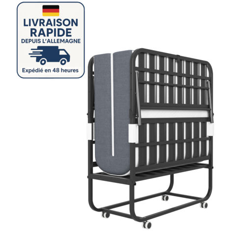 Letto OSPITE Pieghevole Ortopedica A 15 DOGHE con Materasso H10 - BRANDINA