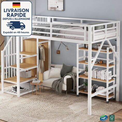 Letto per armadio 90 x 200 cm, letto da parete con rete a doghe, letto pieghevole da parete, letto verticale con rete a doghe, letto per ragazzi, grigio