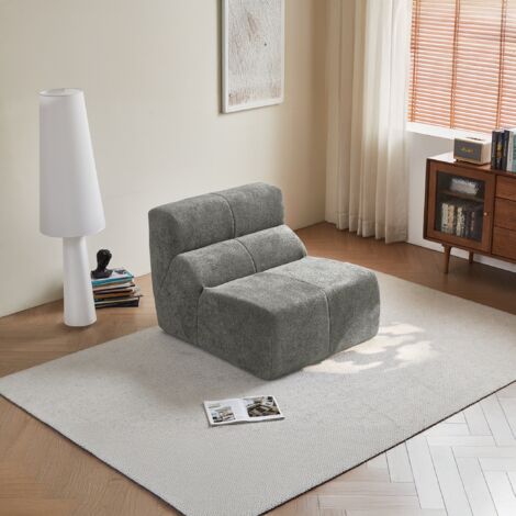 Poltrona in velluto - poltrona monoposto 94×110×79 cm, ergonomica per soggiorno/ufficio, schiuma ad alta densità, grigio chiaro