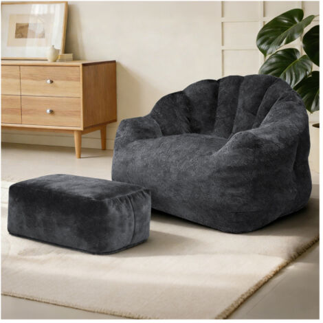 Divano singolo Bear Paw con poggiapiedi – Ottimizza il tuo spazio relax – nero