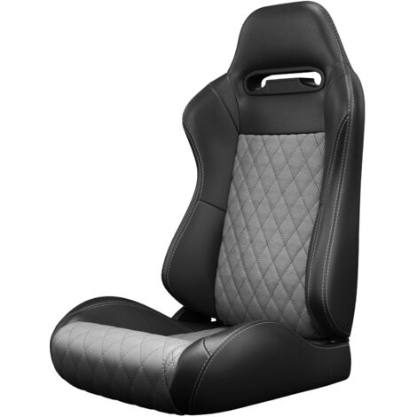 Sedile avvolgente universale per il 95% dei modelli di auto, schienale reclinabile da 90° a 180°, regolazione longitudinale, PVC grigio