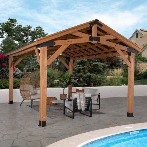Backyard Discovery Norwood Cedar Wood Patio Gazebo 4.9m x 3.6m (16ft x 12ft) (1/5)