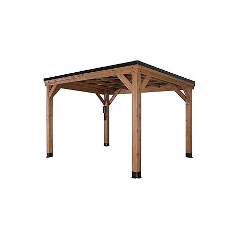 Backyard Discovery Arcadia Pitched Roof 100% Cedar Wood Gazebo 3.7m x 2.9m (12ft x 9.5ft)