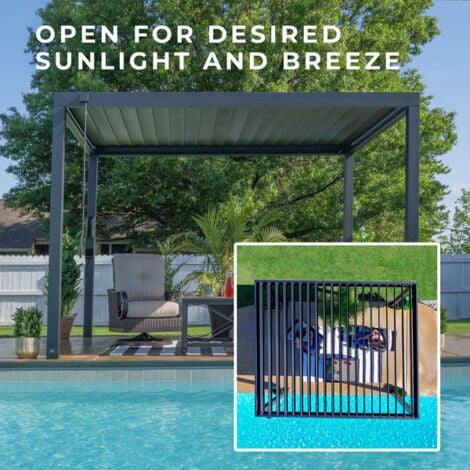 Backyard Discovery Sarasota Steel Outdoor Garden Pergola 3.7m x 3m (12ft x 10ft)