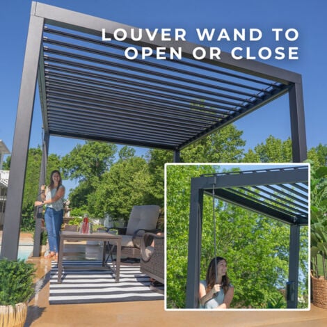 Backyard Discovery Sarasota Steel Outdoor Garden Pergola 3.7m x 3m (12ft x 10ft)