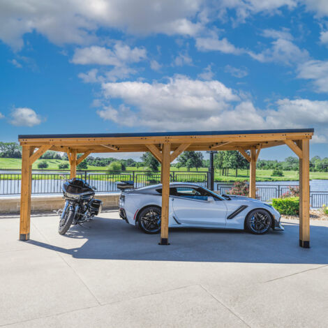 Backyard Discovery Kingsport Cedar Wood Carport 6.1m x 3.7m (20ft x 12ft)