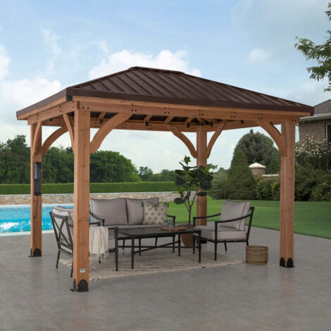 Backyard Discovery Barrington Cedar Wood Patio Gazebo 3.7m x 3m (12ft x 10ft) (1/5)