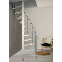 HandyStairs scala a chiocciola salvaspazio "Alpha" - altezza 299 cm - Vano scala 125x65 cm - 12 gradini in pino