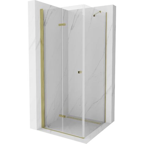 Mexen Lima klappbare Duschkabine 90 x 90 cm, Transparent, Gold - 856-090-090-50-00