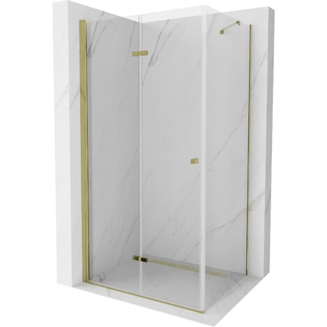 Mexen Lima klappbare Duschkabine 90 x 100 cm, Transparent, Gold - 856-090-100-50-00