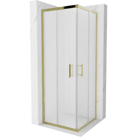 Mexen Rio quadratische Duschkabine 70 x 70 cm, Frost, Gold - 860-070-070-50-30