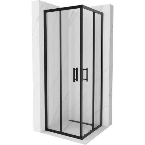Mexen Rio quadratische Duschkabine 70 x 70 cm, Transparent, Schwarz - 860-070-070-70-00