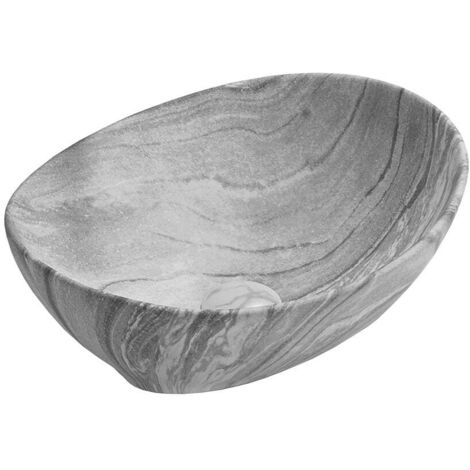 Mexen Elza Aufsatzwaschbecken 40 x 33 cm, Naturstein grau - 21014096