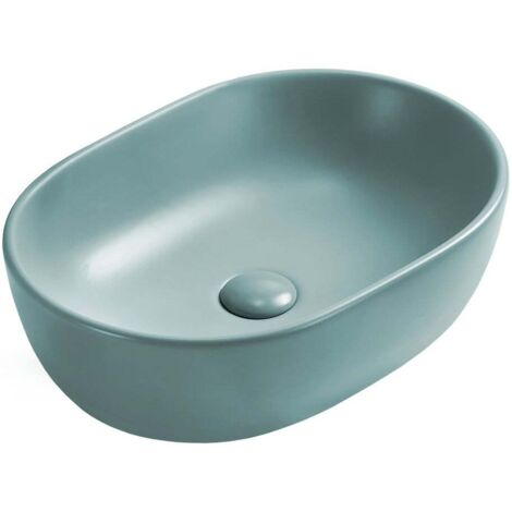 Mexen Viki Aufsatzwaschbecken 48 x 35 cm, Helles mattes Grün - 21054848