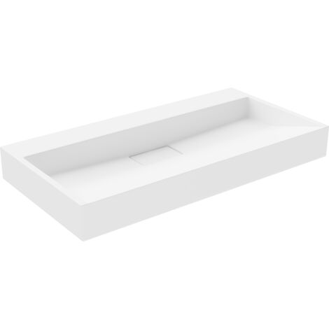 Mexen Ava Aufsatzwaschbecken aus konglomerat ohne Öffnung 90 x 46 cm, Weiß - 23019000