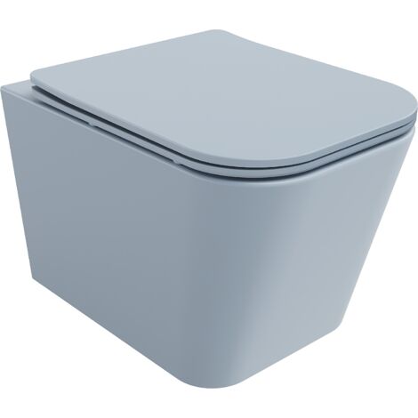 Mexen Teo WC-Schüssel Randlos mit slim Sitz und Absenk-Automatik, duroplast, Blau/Grau matt - 308540