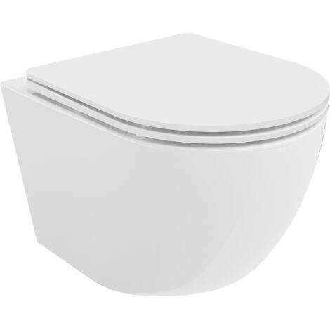 Mexen Lena WC-Schüssel Randlos mit slim Sitz und Absenk-Automatik, duroplast, Weiß - 30220300