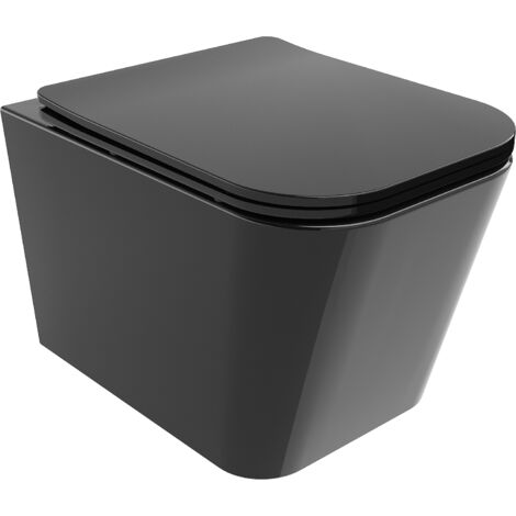 Mexen Teo WC-Schüssel Randlos mit slim Sitz und Absenk-Automatik, duroplast, Schwarz - 30854070