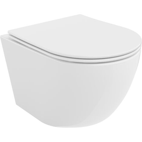 Mexen Lena WC-Schüssel Randlos mit slim Sitz und Absenk-Automatik, duroplast, Weiß - 30220400