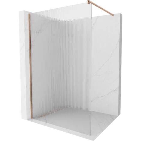 Mexen Kioto Walk-in Duschwand 90 x 200 cm, transparent 8 mm, gebürstetes Messing - 800-090-101-65-09