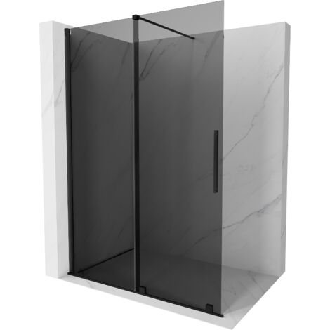 Mexen Velar Duschwand Walk-in 130 x 200 cm, graphit 8 mm, schwarz - 871-130-000-43-70
