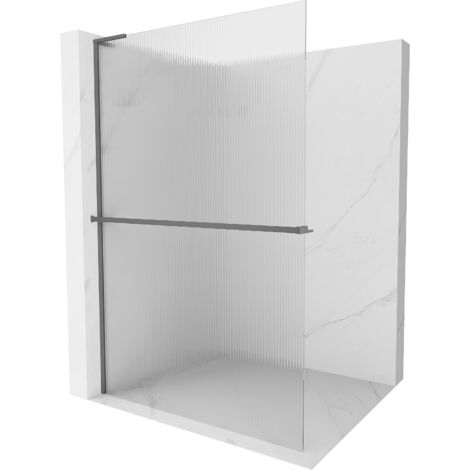 Mexen Kioto+ L Duschwand mit Regal Walk-in 90 x 200 cm, matt, gun metal - 800-090-123-95-09 (1/5)
