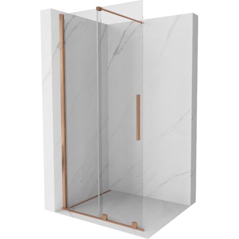 Mexen Velar Duschwand Walk-in 90 x 200 cm, transparent 8 mm, gebürstete Bronze - 871-090-000-03-65