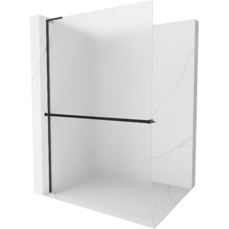 Mexen Kioto+ L Duschwand mit Regal Walk-in 90 x 200 cm, satiniert, schwarz - 800-090-123-70-30 (1/5)